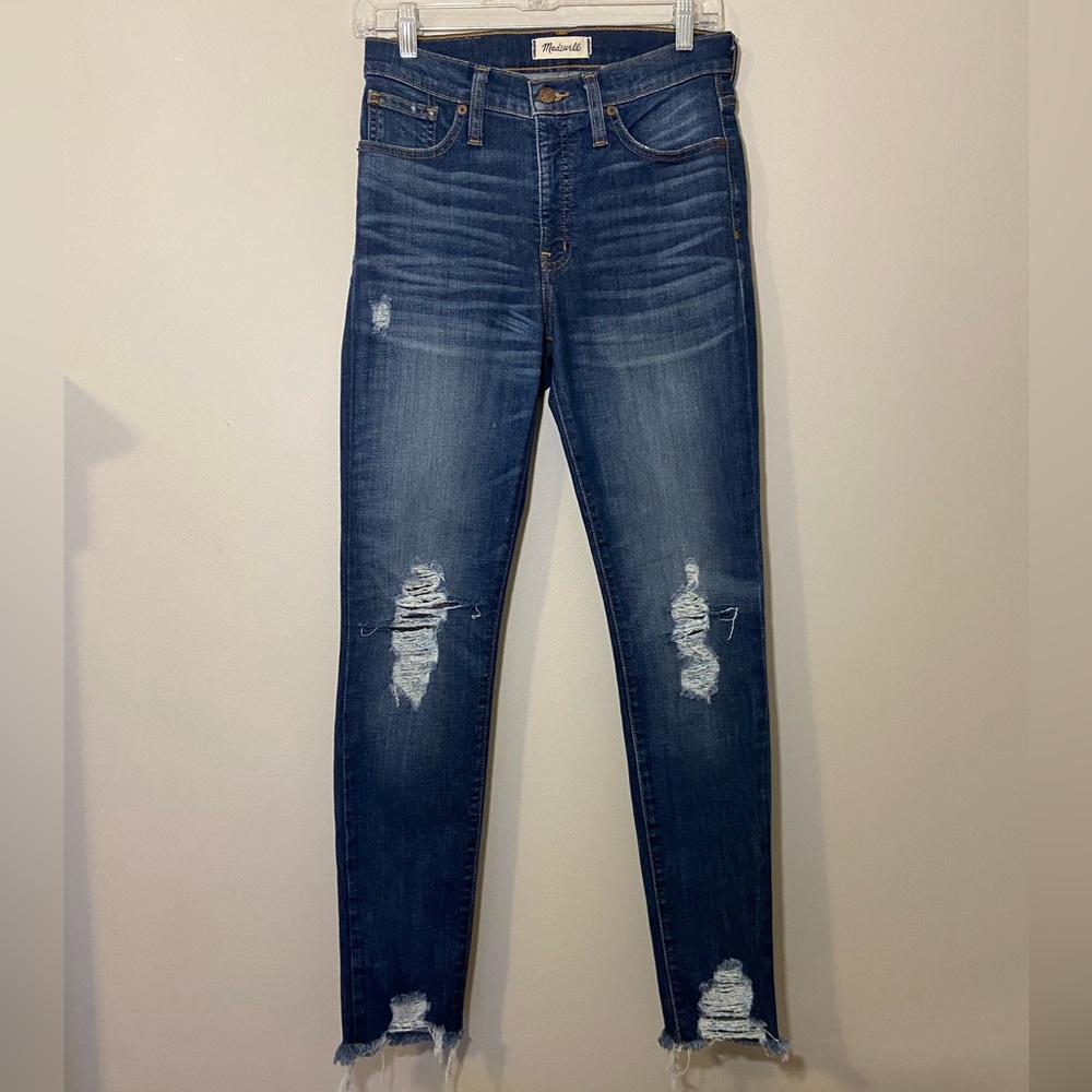 Madewell 9” High Rise Skinny Jeans Destructed Size 28 Women’s